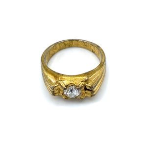 Vintage Size 10.5 Cocktail Ring Gold Tone